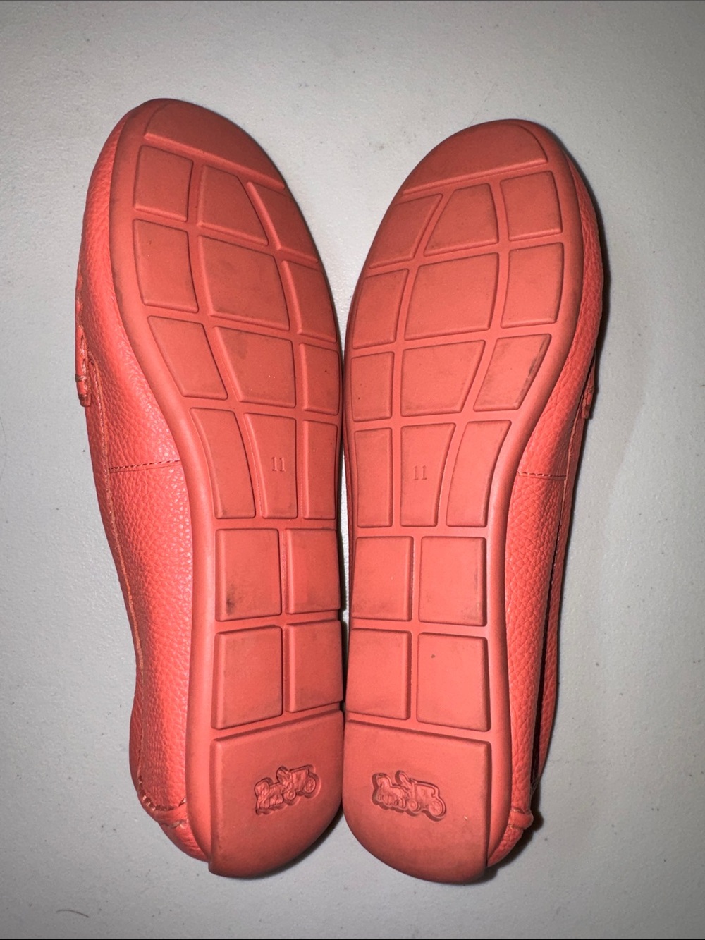Coach Coral-Pink Leather Driving Loafers - Picture 5 of 5